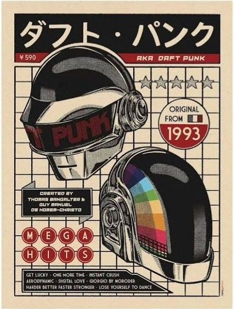 Daft Punk | Cascos Estilo Japonés Retro